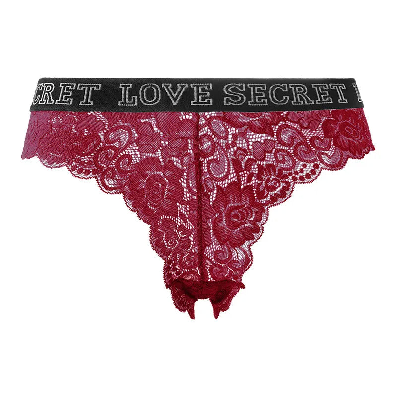 Women's  Lace Underwear Low Waist Panties Female  Breathable Thongs Transparent Underwear