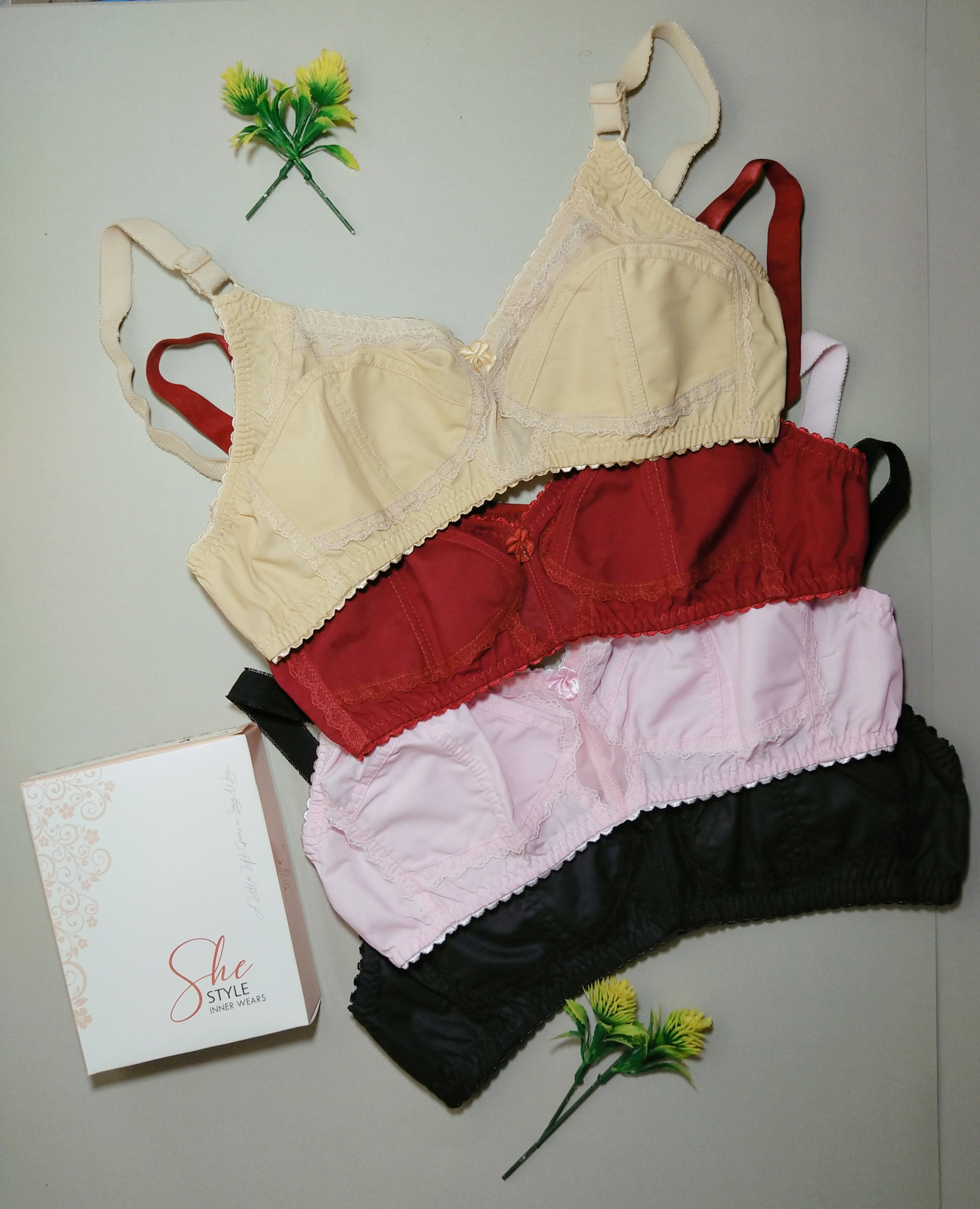 PACK OF 2 She Style Cotton Bra – Summer Comfort Edition