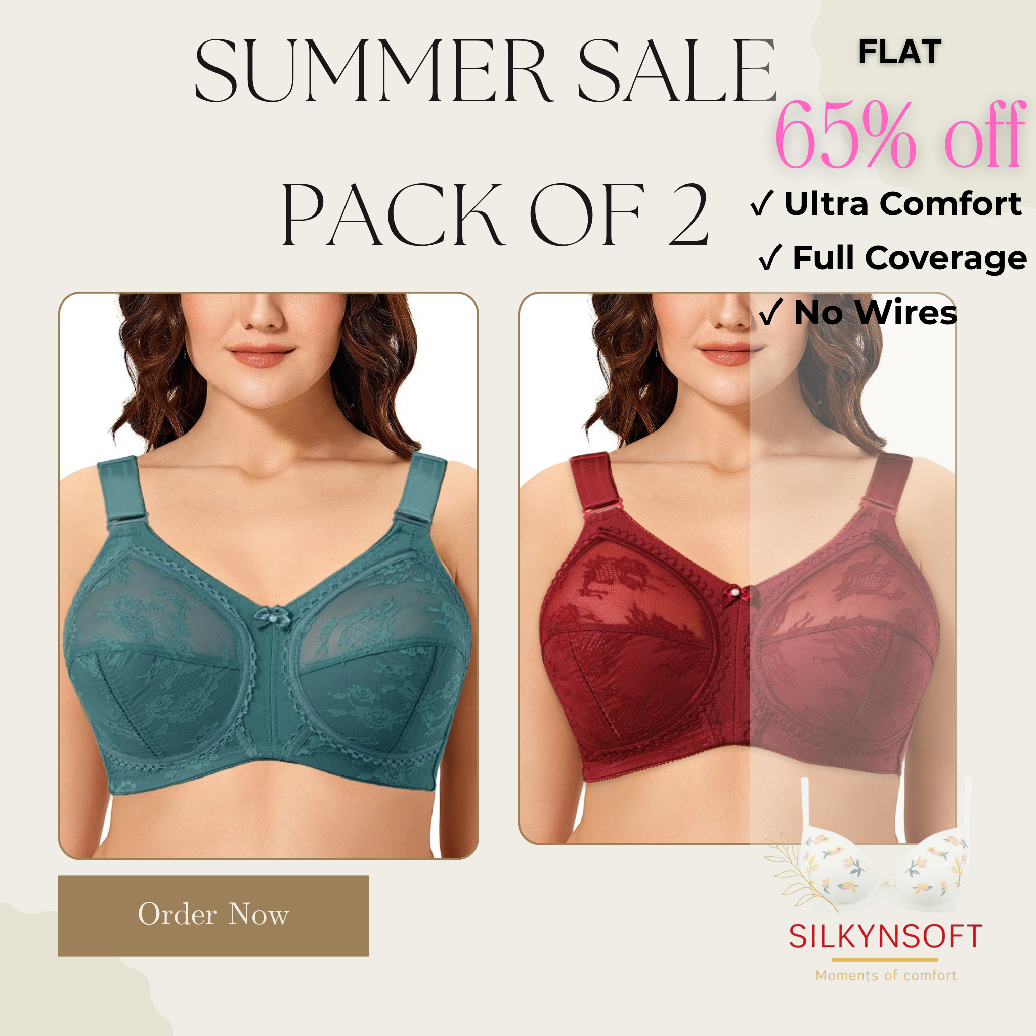 PACK OF 2 🏝️ TRIUMPH DOREEN WORLD FAMOUS SUMMER MEGA SALE 🏵 FREE DELIVERY