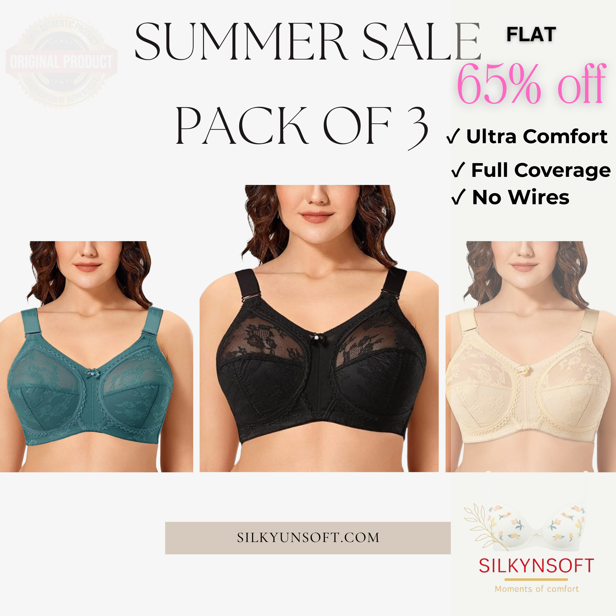 (PACK OF 3) 🏝️ TRIUMPH DOREEN WORLD FAMOUS SUMMER MEGA SALE 🏵 FREE DELIVERY