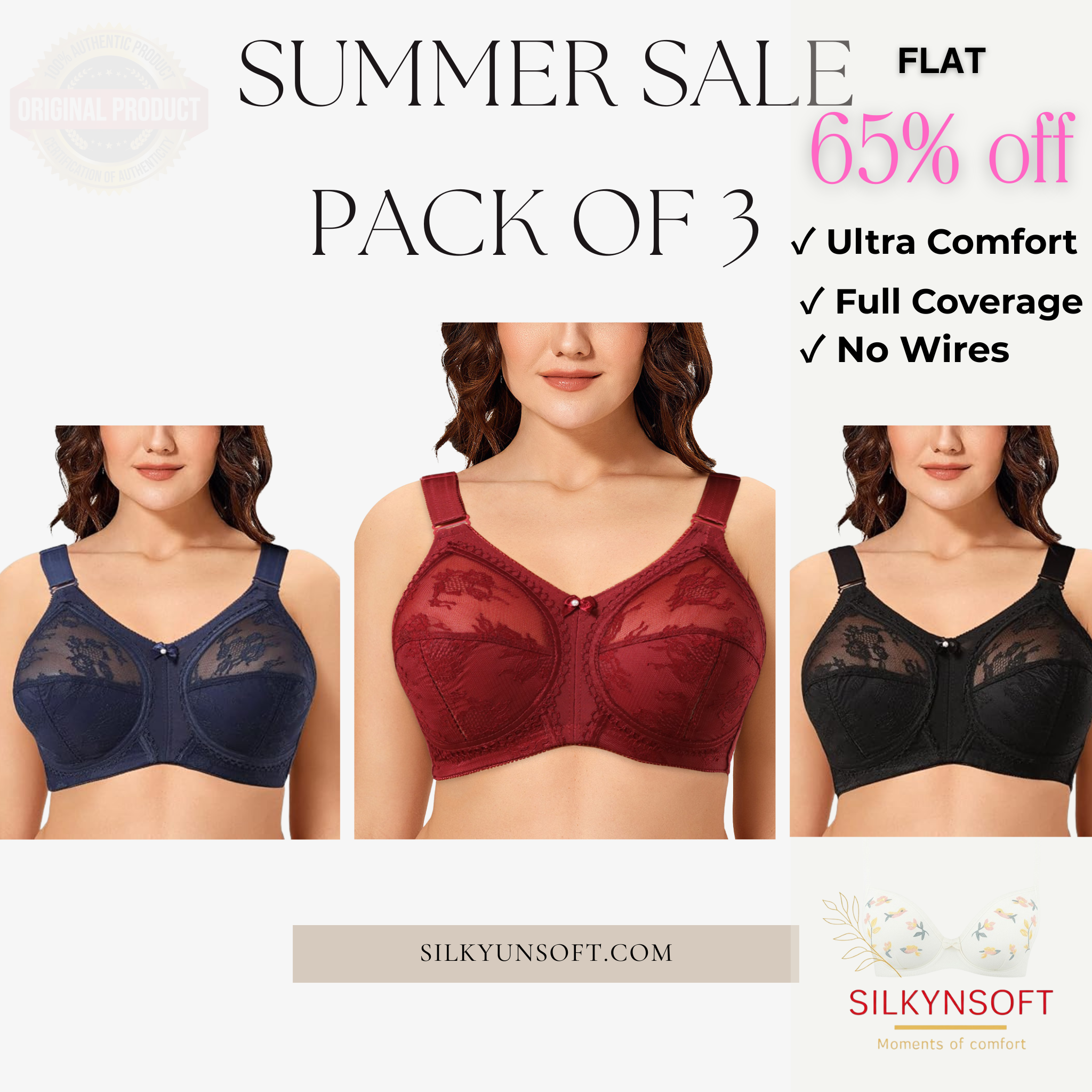 (PACK OF 3) 🏝️ TRIUMPH DOREEN WORLD FAMOUS SUMMER MEGA SALE 🏵 FREE DELIVERY