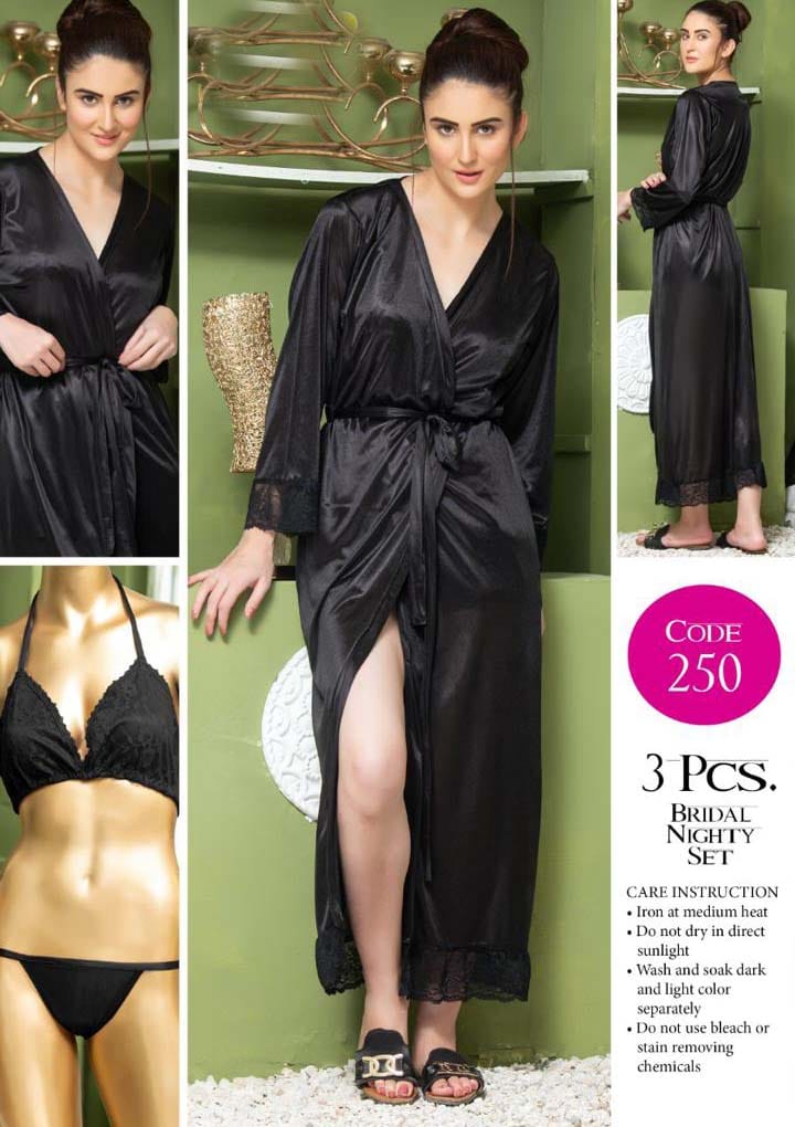 3 pcs silk nighty