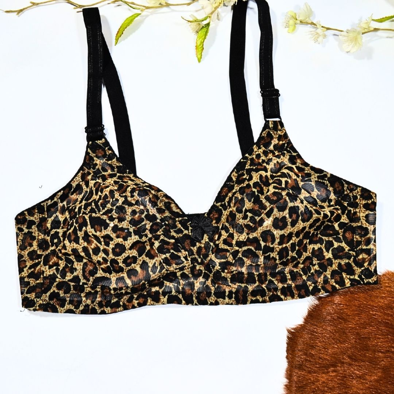 Brown Leopard Print Comfortable Bra