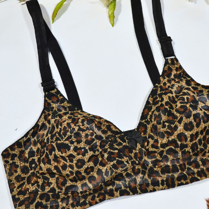 Brown Leopard Print Comfortable Bra