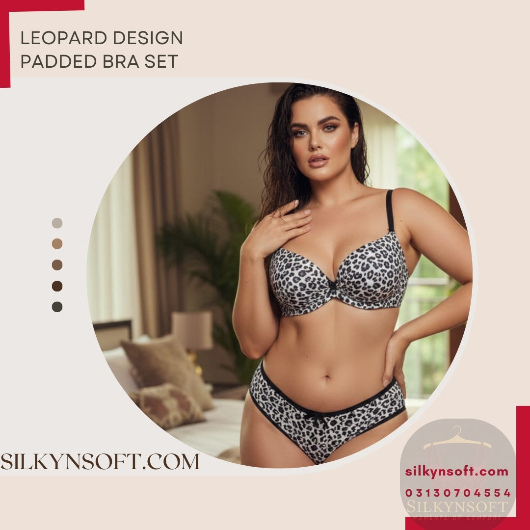 BestQ   Leopard Print Push-Up Bra & Panty Set
