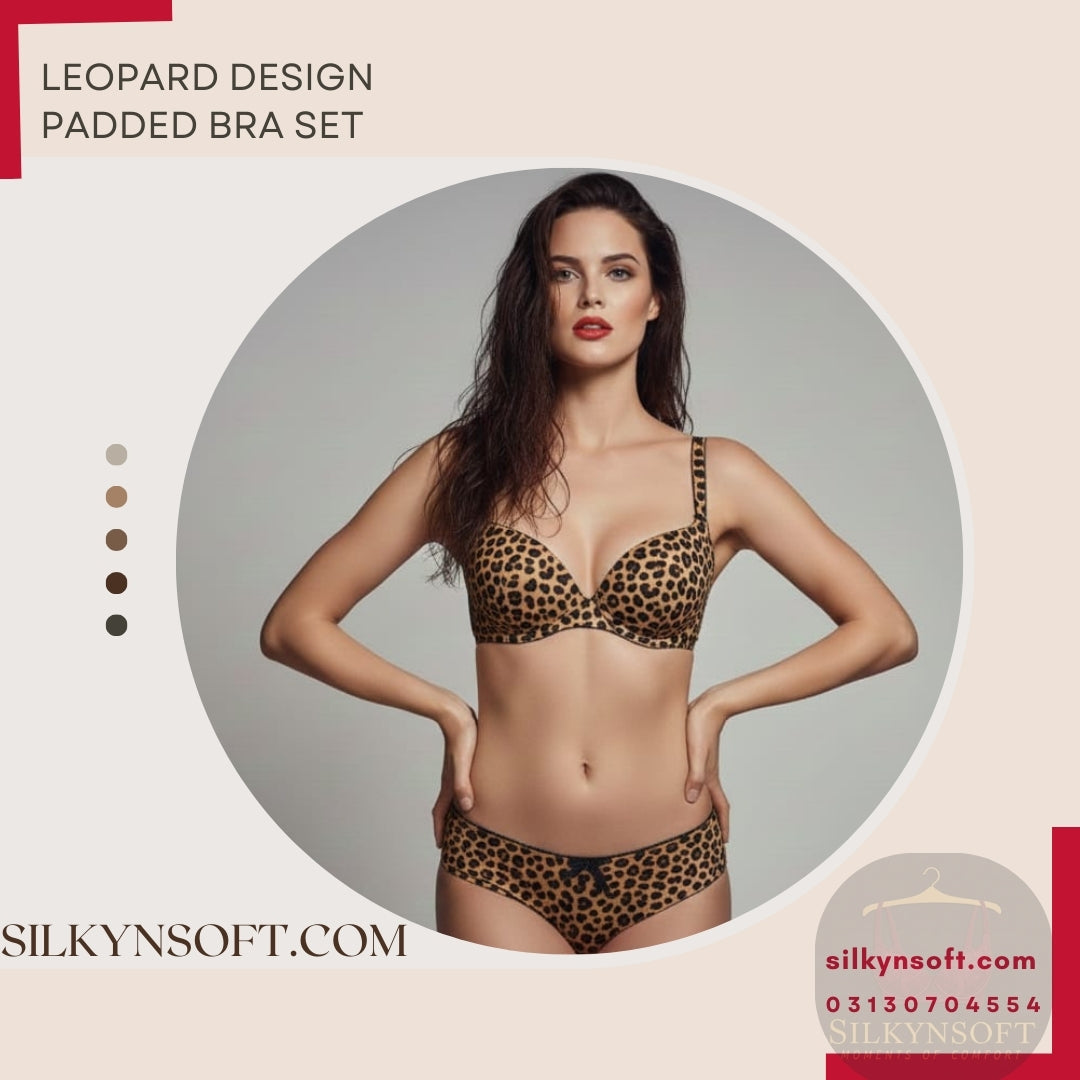 BestQ   Leopard Print Push-Up Bra & Panty Set