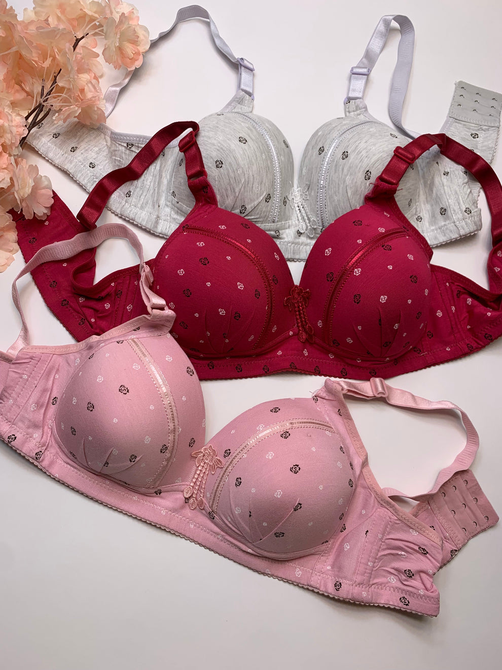 Best Q Extra comfort Fully coverage Dotted cotton pad Bra ♥️