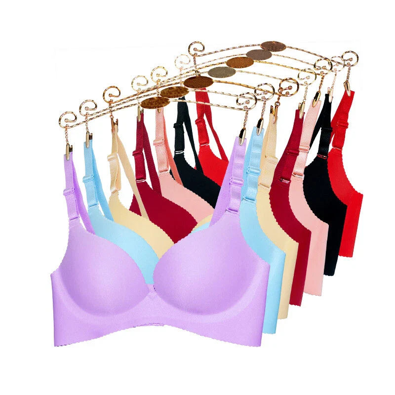 Super boost Lingerie Unlined Bra Seamless Underwear Wireless Bralette Padded Push Up Bra❤️