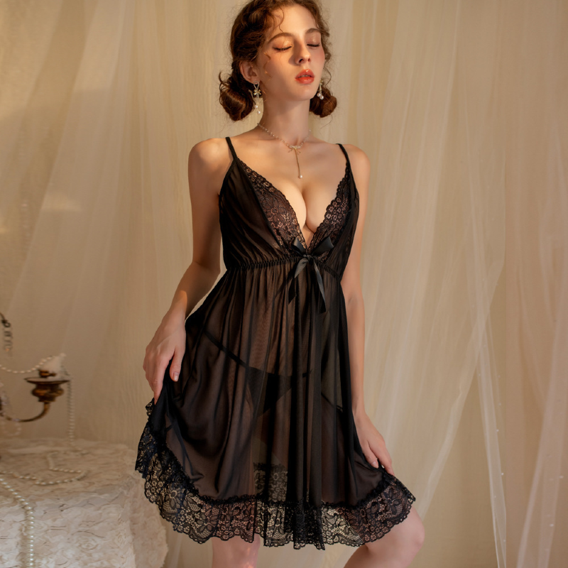 TRANSPARENT BABY DOLL SHORT NIGHTY FOR WOMEN