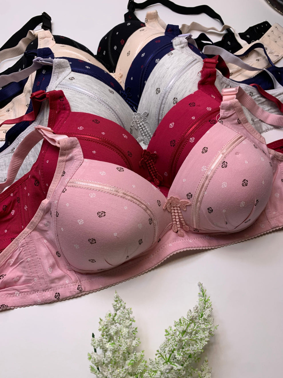 Best Q Extra comfort Fully coverage Dotted cotton pad Bra ♥️