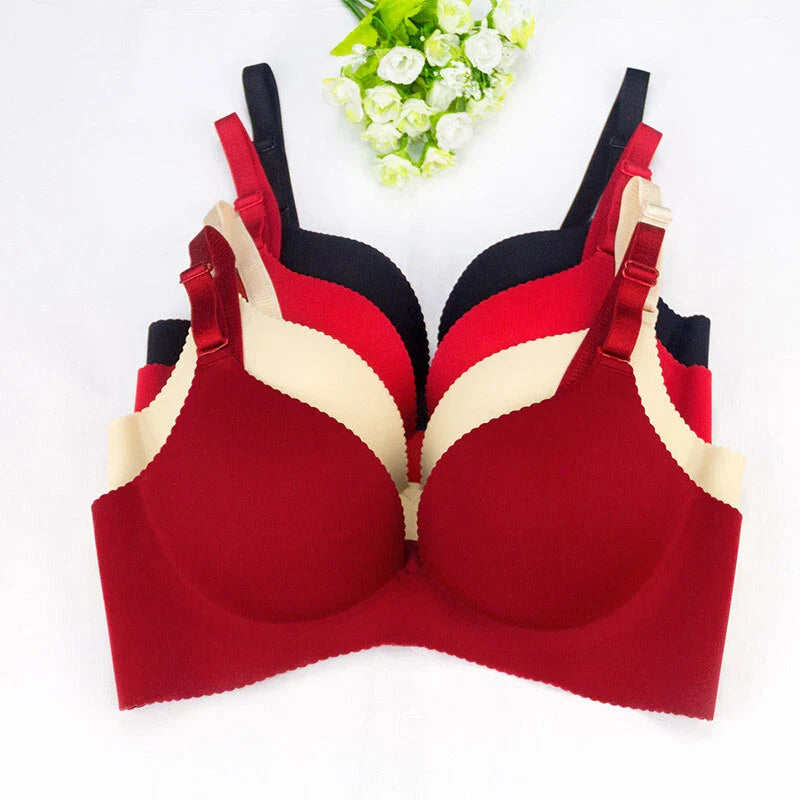 Super boost Lingerie Unlined Bra Seamless Underwear Wireless Bralette Padded Push Up Bra❤️