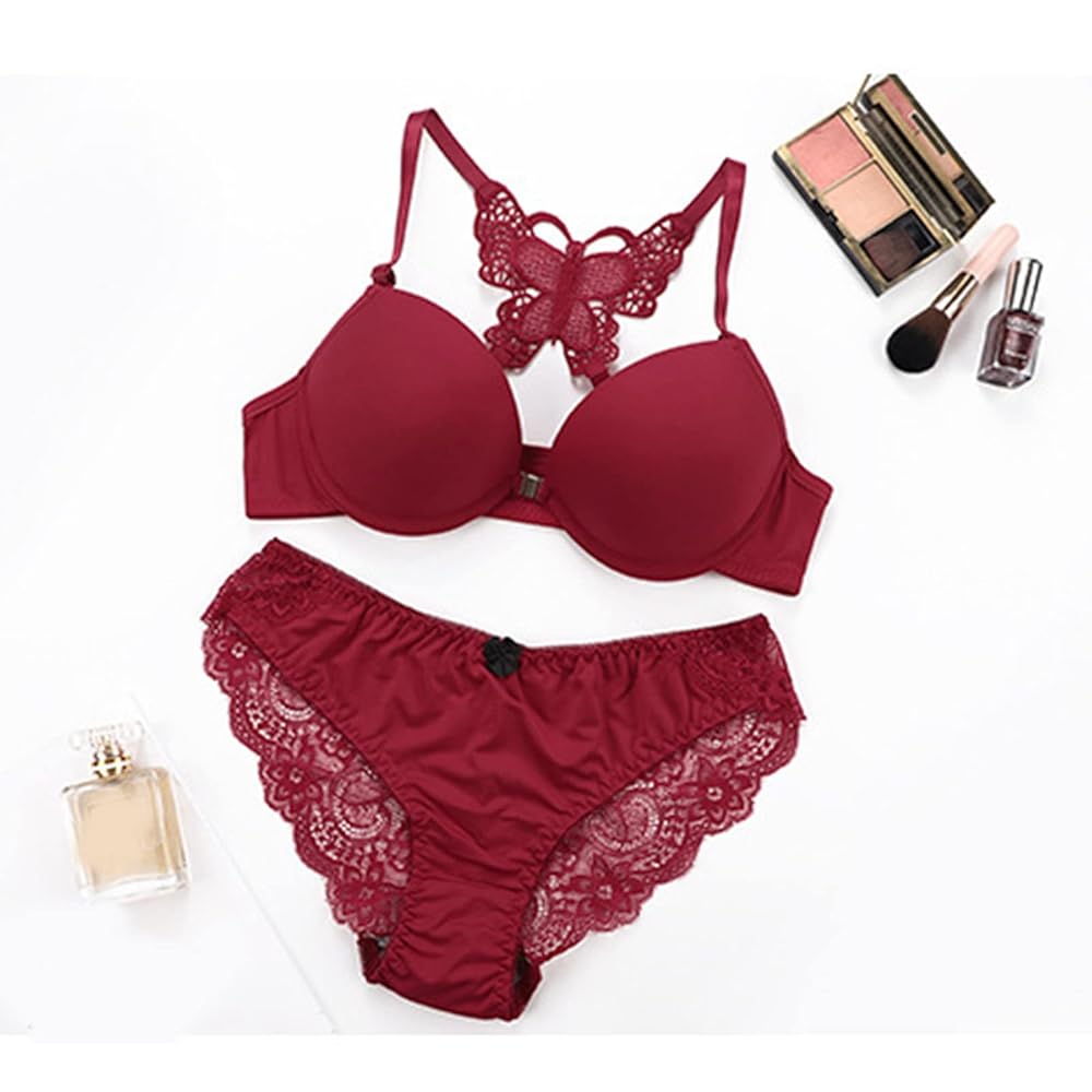 ✨# Best Q.... Premium Quality front open buckle back butterfly Bra panty set#✨ ♥️