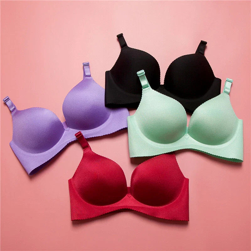 Super boost Lingerie Unlined Bra Seamless Underwear Wireless Bralette Padded Push Up Bra❤️