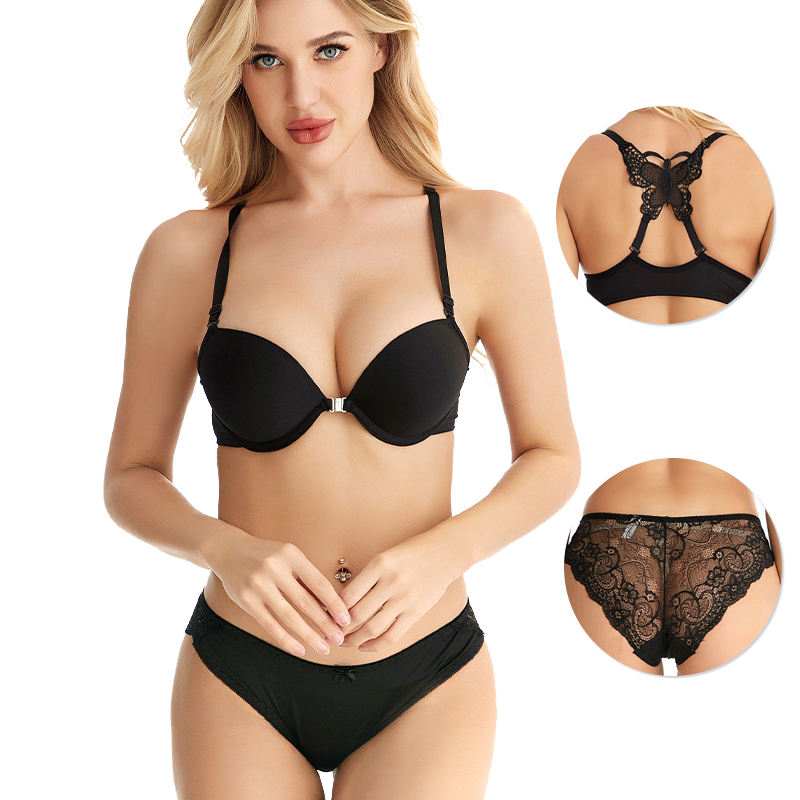 ✨# Best Q.... Premium Quality front open buckle back butterfly Bra panty set#✨ ♥️