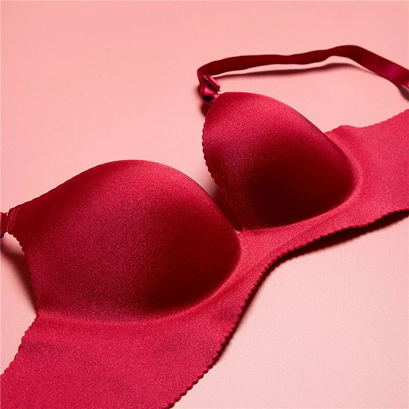 Super boost Lingerie Unlined Bra Seamless Underwear Wireless Bralette Padded Push Up Bra❤️