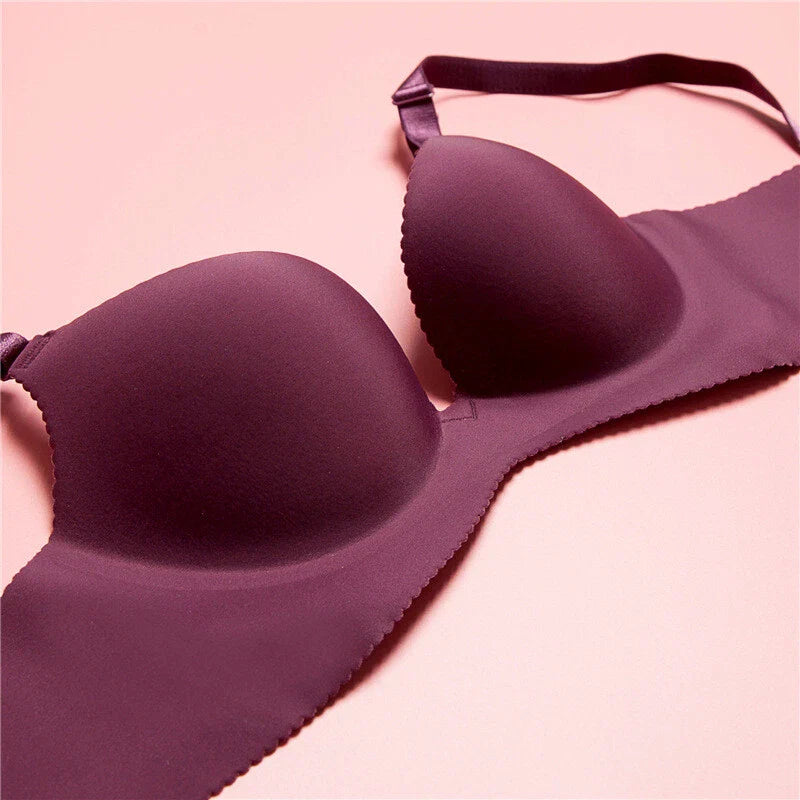 Super boost Lingerie Unlined Bra Seamless Underwear Wireless Bralette Padded Push Up Bra❤️