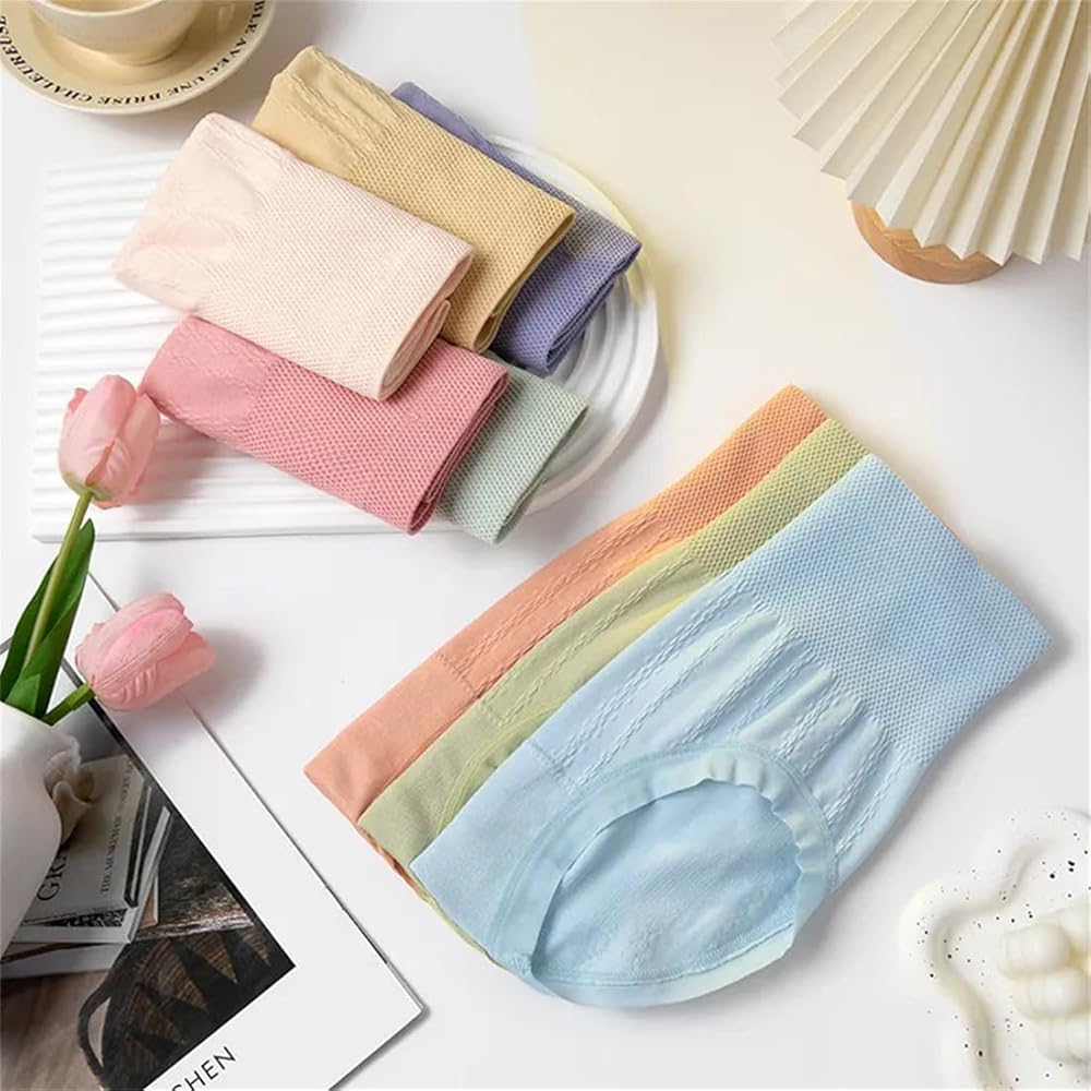 Pack of 2 High-waist Abdominal Panties Cotton Antibacterial Lace Briefs Shaping Panties