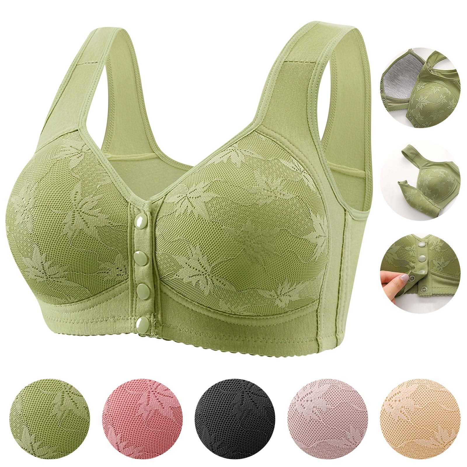 ✨Best Q # Front Open  Buttons Light pad bra ✨♥️