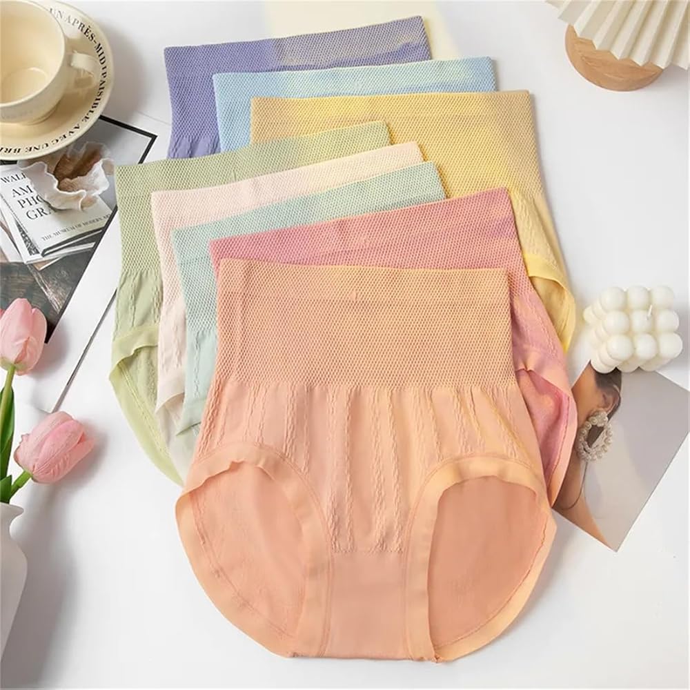 Pack of  High-waist Abdominal Panties Cotton Antibacterial Lace Briefs Shaping Panties