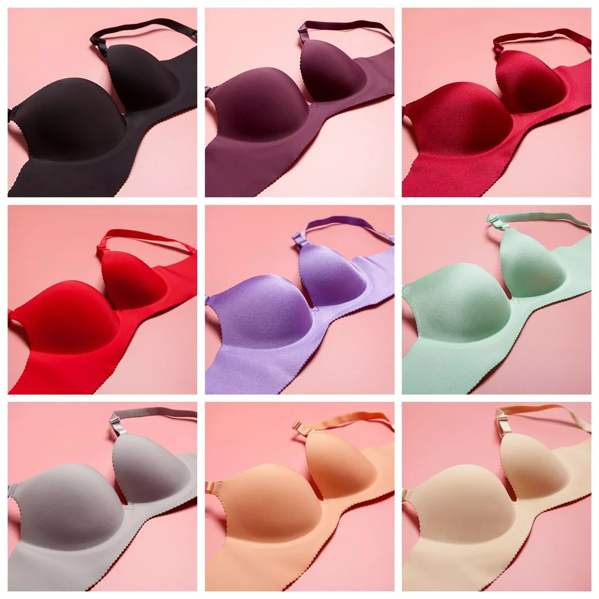 Super boost Lingerie Unlined Bra Seamless Underwear Wireless Bralette Padded Push Up Bra❤️