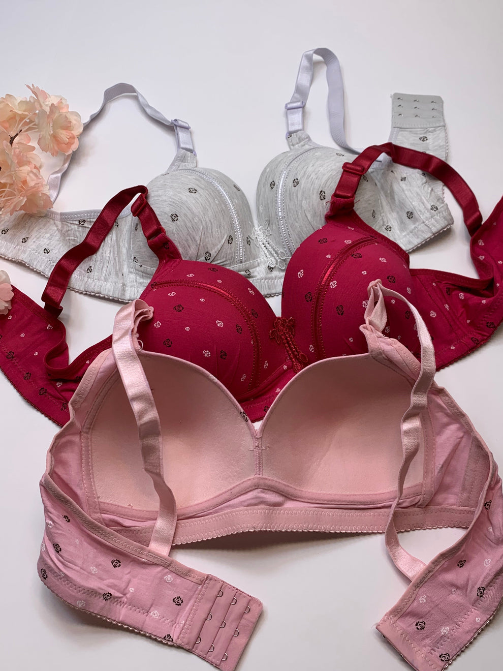 Best Q Extra comfort Fully coverage Dotted cotton pad Bra ♥️