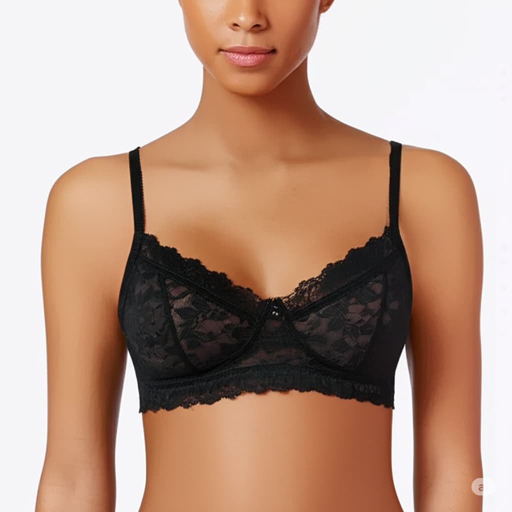 Best Q soft cotton lace net bra ##❤️