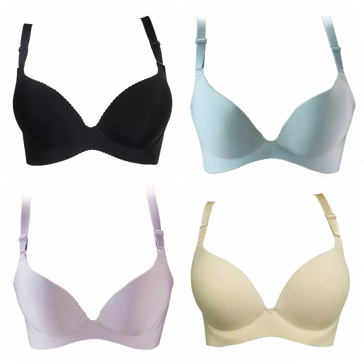 Super boost Lingerie Unlined Bra Seamless Underwear Wireless Bralette Padded Push Up Bra❤️