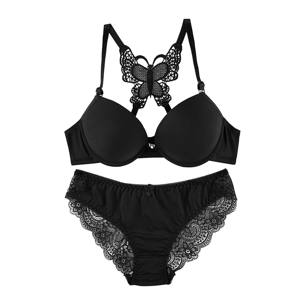 ✨# Best Q.... Premium Quality front open buckle back butterfly Bra panty set#✨ ♥️